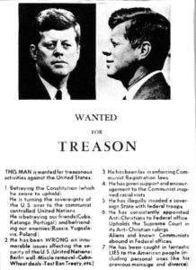 The “Wanted For Treason” flyer distributed in Dallas Before JFK’s visit